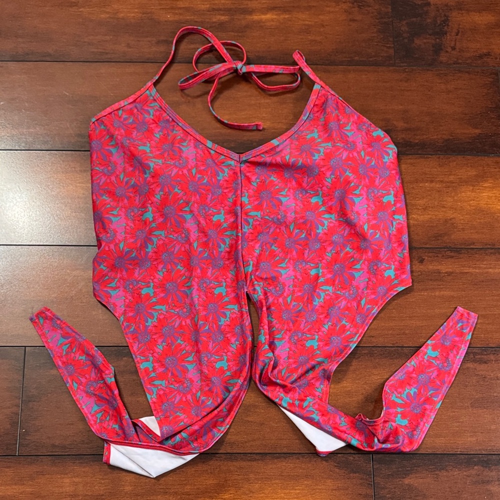 Kortni Jeane Red Floral One Piece Swimsuit